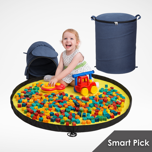 🧸 Τσάντα Αποθήκευσης με Ενσωματωμένο Χαλάκι Παιχνιδιού – Ιδανική για Lego & Τουβλάκια