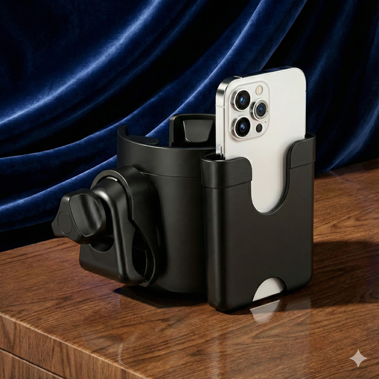 2-σε-1 Βάση Ποτηριού & Κινητού – Για Καρότσια & Περισσότερα