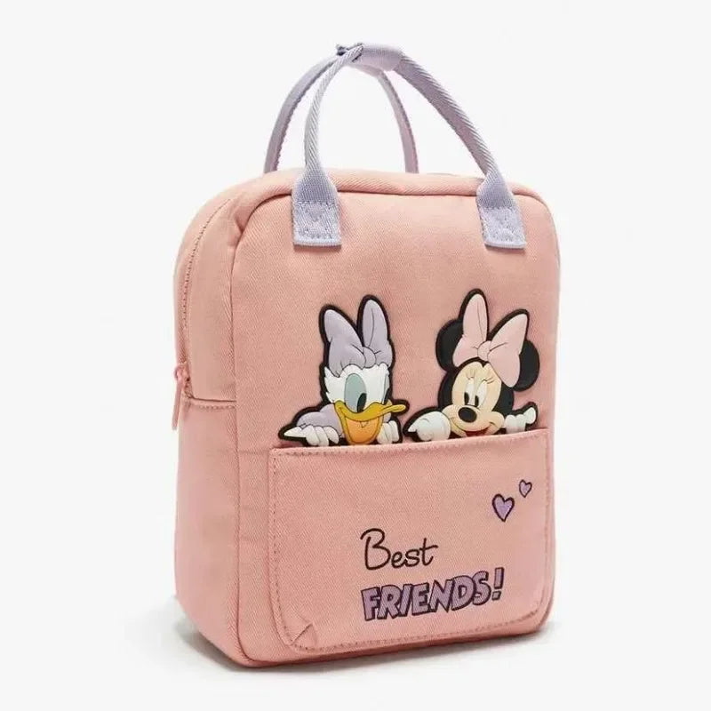 Mickey Mouse Cartoon Fashion Backpack Women'S Minnie Canvas School Bag Fashion Large Capacity Backpack Girls Mochila