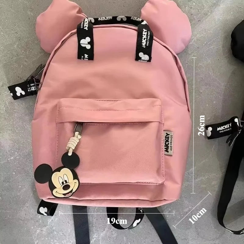 Mickey Mouse Cartoon Fashion Backpack Women'S Minnie Canvas School Bag Fashion Large Capacity Backpack Girls Mochila