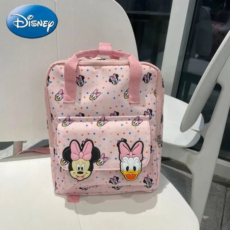 Mickey Mouse Cartoon Fashion Backpack Women'S Minnie Canvas School Bag Fashion Large Capacity Backpack Girls Mochila
