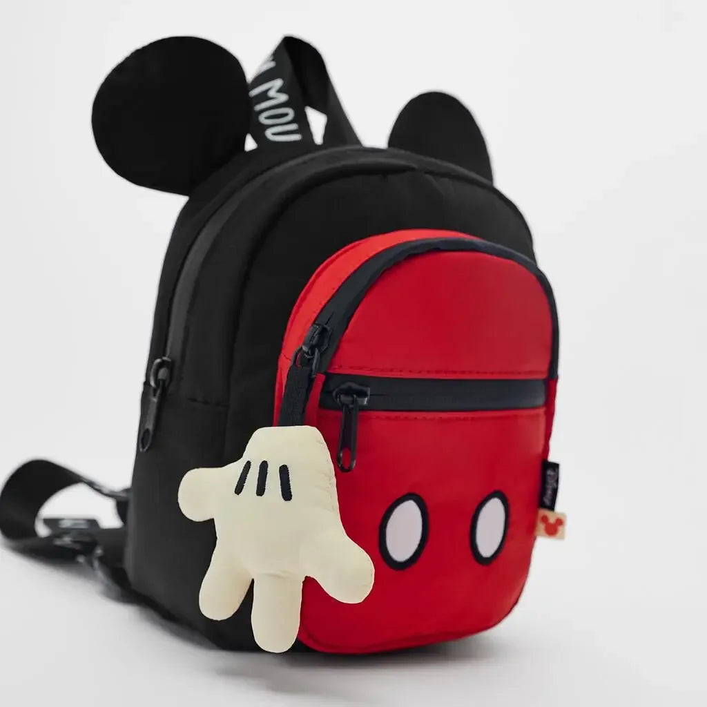 Mickey Mouse Cartoon Fashion Backpack Women'S Minnie Canvas School Bag Fashion Large Capacity Backpack Girls Mochila