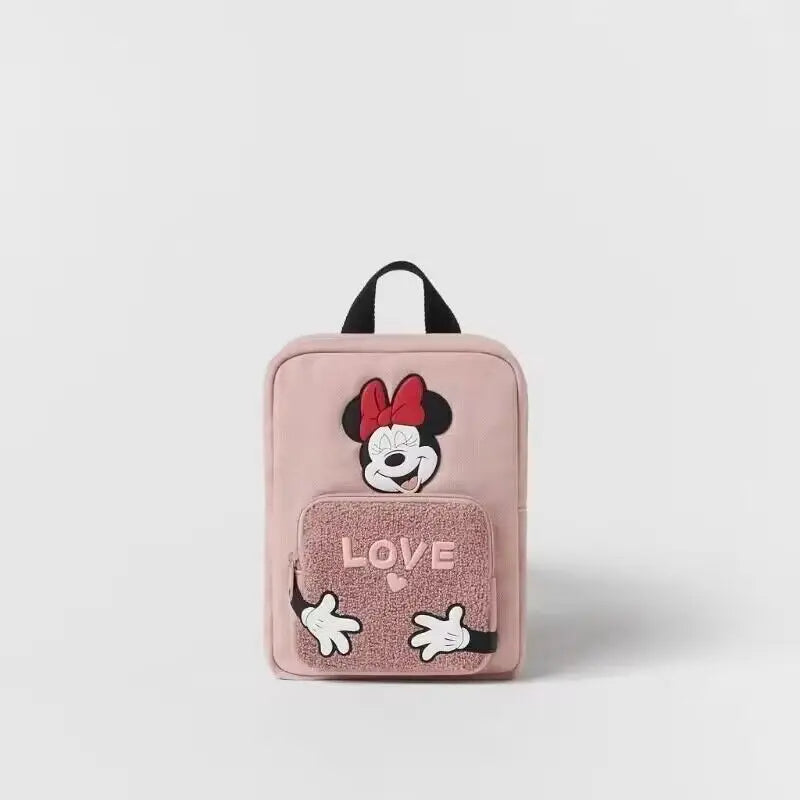 Mickey Mouse Cartoon Fashion Backpack Women'S Minnie Canvas School Bag Fashion Large Capacity Backpack Girls Mochila