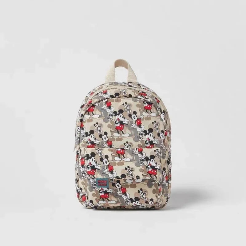 Mickey Mouse Cartoon Fashion Backpack Women'S Minnie Canvas School Bag Fashion Large Capacity Backpack Girls Mochila